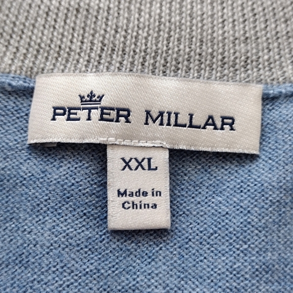 NWT Peter Millar Merino Wool Silk Quarter Zip Long Sleeve Pullover Sweater - Picture 11 of 14